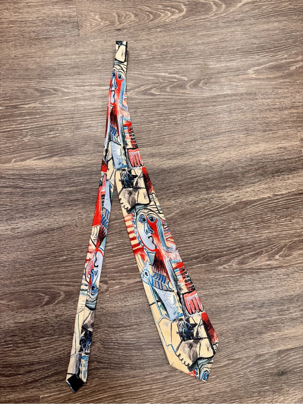Vintage Picasso Figure With a Shovel 1971 Silk Art Tie SPADEM 1995 Italy